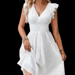 Elegant Ruffle Sleeve Dress Multi Color Summer Style Perfect for Parties Ready to Ship Low MOQ