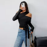 Womens Street Style Long Sleeve T Shirt Irregular Design Trendy Look Spring Summer Fashion Whole