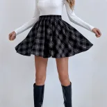 Plaid Mini Skirt Womens Fashion Versatile Style Trendy Design Perfect for Casual Outings Ready t