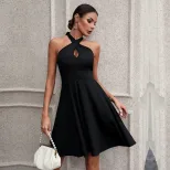 A Line Sleeveless Dress Waist Defining Backless Elegant Design Spring Summer Fashion Wholesale A
