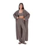Casual Loose Long Cardigan Set Includes Crop Skirt Cami Top and Pants Perfect for Spring Summer