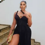 Fashionable Womens Bodycon Dress Solid Color Asymmetrical Hem Side Slit Off Shoulder Sexy Backle