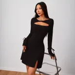 Womens Fashionable Simple Commuter Dress Slim Fit Short Skirt Red Color Spring Summer Collection