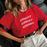 Womens Summer Graphic T Shirt Loose Fit Round Neck Short Sleeve 100 Cotton Casual Everyday Wear