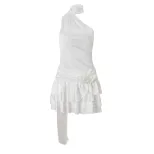 Elegant Off Shoulder Satin Backless Dress French Style Spring Collection Sexy Vibe Wholesale Ava