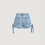 Casual Womens Denim Shorts Slim Fit Drawstring Design Versatile Style Perfect for Summer Ready t