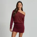 Elegant Off Shoulder Long Sleeve Bodycon Dress Spring Summer Collection Slim Fit Chic Style Whol
