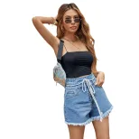 High Waisted Denim Shorts for Women Loose Fit Frayed Hem Casual Style Summer Wear Wholesale Avai