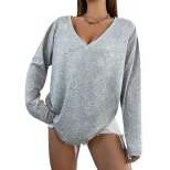 Womens Loose Fit Long Sleeve T Shirt Comfortable Slimming Versatile Spring Summer Essential Whol