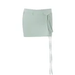 Womens Mini Skirt Slim Fit Low Waist Tie Design Summer Casual Wear Available in Purple and Green Wholesale