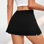 Womens A Line Mini Skirt Elastic Waist Split Design Stretch Fabric Spring Summer Fashion Wholesa