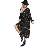 V Neck Polka Dot Dress Elegant Style Trendy Design Suitable for Casual or Party Wear Wholesale A