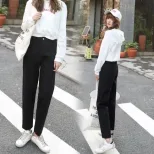 欧洲站2023春秋新款韩版牛仔裤女高腰宽松学生bf休闲阔腿直筒裤潮