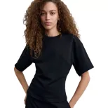 Womens Summer T Shirt Casual Loose Fit Waist Defining Design Round Neck 100 Cotton Versatile Eve