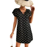 Casual Vacation Dress Waist Defining Slim Fit Elegant Style Perfect for Summer Outings Wholesale