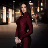 Vintage Red High Neck Long Sleeve Bodycon Maxi Dress for Women Elegant Fit Autumn Winter Style W
