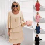 Fashionable Womens Cake Dress Loose Fit Round Neck Spring Summer Style Perfect for Casual Occasi