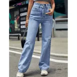 High Waisted Straight Leg Loose Denim Jeans Trendy Womens Fashion Casual Wear for Spring and Sum