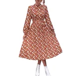 Fashionable Floral Print Tie Back Dress Womens Casual Wear Trendy Design Comfortable Fabric Perf