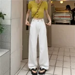 欧洲站牛仔裤女2023春秋新款韩版学生高腰百搭时尚休闲直筒老爹裤