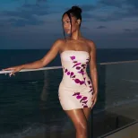 Bodycon Strapless Backless Mini Dress for Women Slim Fit Summer Fashion Available in Pink Wholesale Sizes S to L