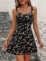 Slim Fit Spaghetti Strap Dress Elegant Design Comfortable Fabric Versatile Style Perfect for Sum