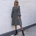 Floral Maxi Dress Casual Elegant Slim Fit Autumn Collection for Women Wholesale Available OEM OD