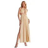 Womens Roman Style Halter Neck Midi Dress Sexy Vacation Inspired Spring Summer Collection Wholes