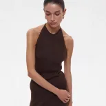 Backless Halter Top and Long Skirt Set Elegant Versatile Sexy Perfect for Parties and Beach Wear