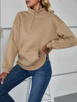 Casual Zip Pocket Hoodie Solid Color Stand Collar Autumn Winter Style Ready to Ship Wholesale Av
