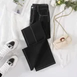 Womens Slim Fit Straight Leg Jeans Versatile Denim Trousers Casual Wear for All Seasons Wholesal
