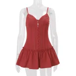 Womens Spring Dress French Sweetheart Style Solid Color Waist Defined Sleeveless Wholesale Avail