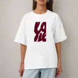 Womens Casual Loose Fit Cotton T Shirt Summer Short Sleeve Round Neck Simple Letter Print Versat