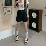 速卖通牛仔短裤女2023夏季新款宽松显瘦小个子辣妹休闲大码阔腿裤