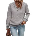 Autumn Long Sleeve Cardigan Solid Color Button Detail Lightweight Casual Wear Versatile Layering