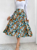Leopard Print A Line Midi Skirt Slim Fit Elegant Style Womens Fashion Perfect for Casual or Offi