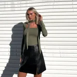 Elegant Womens T Shirt Square Neck Tie Detail Slim Fit Short Sleeve Spring Summer Casual Wear Wh