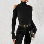 Elegant Womens T Shirt Unique Off Shoulder Design Spring Summer Style Soft Fabric Available in V