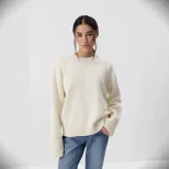 Loose Fit Round Neck Cotton Sweater for Women Solid Color Knitted Long Sleeve Spring and Autumn