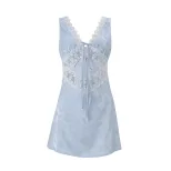 Lace Trimmed Sheer Slip Dress Sweet Elegant Feminine Style Perfect for Spring Occasions Wholesal