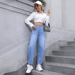Slim Fit Denim Jeans Stylish Versatile Trendy Casual Wear for Women Wholesale Available OEM ODM
