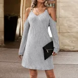 Elegant Womens A Line Dress High Waist V Neck Sleeveless Spring Summer Fashion Wholesale Availab