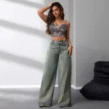 Vintage Wide Leg Jeans Loose Fit Distressed Style Casual Wear Wholesale Available low MOQ bulk o