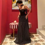 Summer Womens Dress Sexy Backless Halter Neck Trendy Polka Dot Design Perfect for Parties and Ev