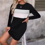 Casual Long Sleeve Dress Versatile Spring Style European and American Fashion Ready to Ship fast