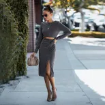 Elegant Womens Midi Dress Chic Simple Versatile Spring Summer Office Wear Wholesale Available