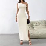 Elegant Off Shoulder Maxi Dress Sexy Design Flattering Fit Perfect for Petite Sizes Spring Summe