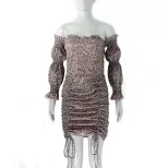 Leopard Print Backless Summer Dress for Women Fashionable Drawstring Design Ruffled Details Perf