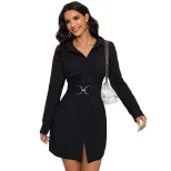 Button Down Long Sleeve Shirt Dress Casual Style Autumn Collection Versatile for Work or Outings