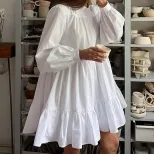 White Shirt Dress Spring Collection Minimalist Design Cotton Fabric Perfect for Office Wear Whol